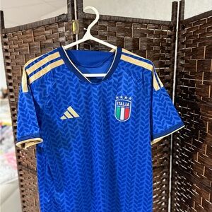adidas Italy Blue and World Cup Men's Soccer Jersey